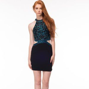 Side Cut-outs, Backless, Blingy Sexy Cruise Dress